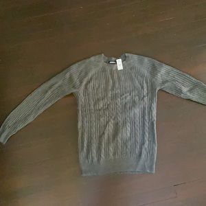 Cozy Blocked Cable Knit Crew Neck Sweater